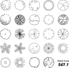 Obraz premium Architectural Drawing Trees Plan Set 7