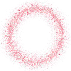 Rose gold glitter hand-drawn round circle