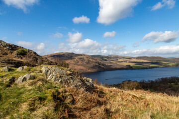 Looking out over the rugged countryside towards Ullswater in Cumbria