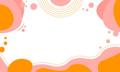 Colorful template banner with pink and orange color. Design with liquid shape.