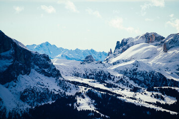 snow covered mountains