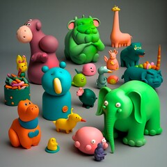 Fototapeta premium green and blue toy