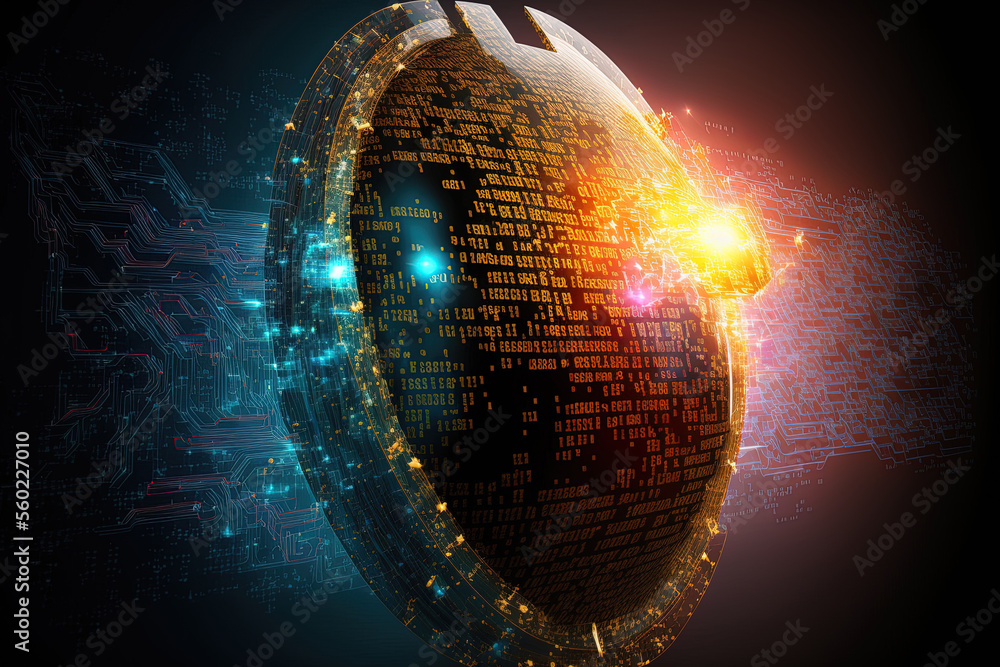 Poster information security data protection and cyber security notion of technology and the internet. gener