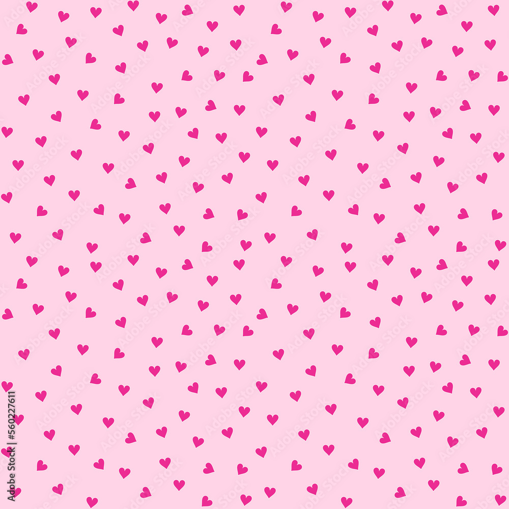 Wall mural simple heart shape seamless pattern in diagonal arrangement. love and romantic theme background. pin