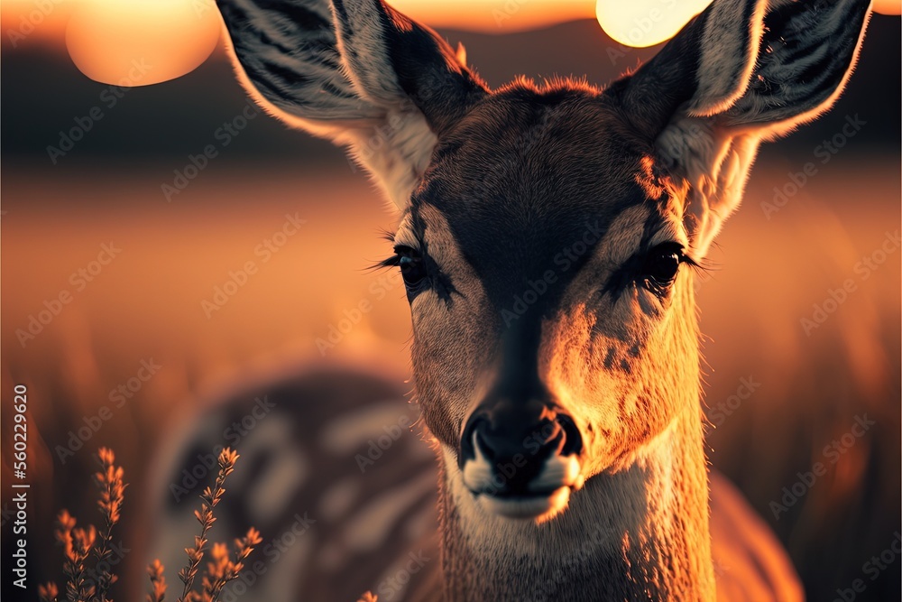 Poster a deer with a blurry background and a blurry background is shown in this image of a deer with a blur