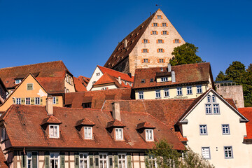 Idyllic half-timbered houses of historic old town of Schwäbisch Hall, Germany
