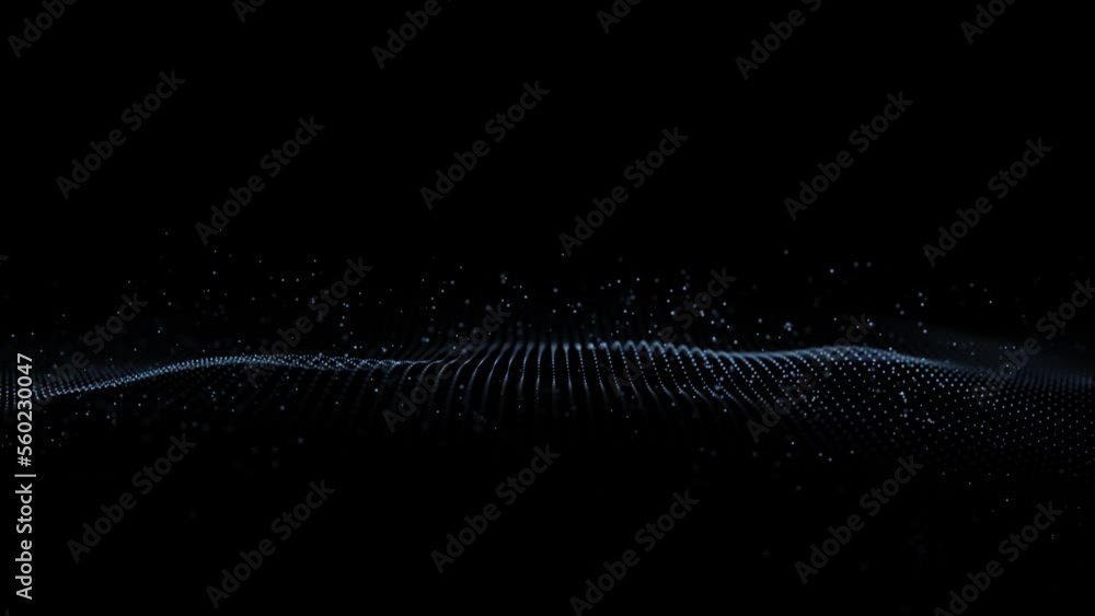 Poster dotted waves seamless looping animation background. slow motion.