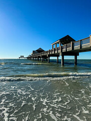 Sunny day on a pier in the Gulf of Mexico, Florida, USA