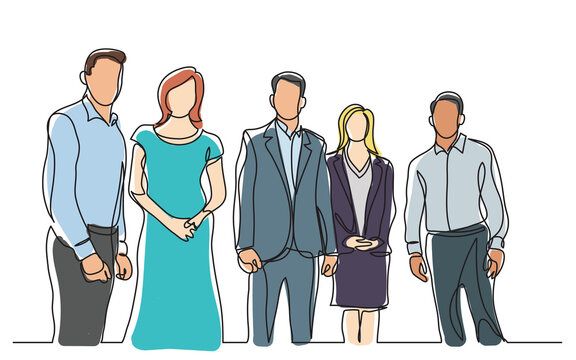 continuous line drawing people tam standing looking  - PNG image with transparent background