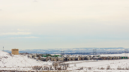 Fototapeta premium Colorado Living. Lakewood, Colorado - Denver Metro Area Residential Winter Panorama. Solterra Neighborhood in Lakewood