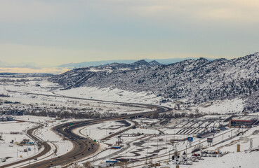 Colorado Living. Lakewood, Colorado - Denver Metro Area Residential Winter Panorama