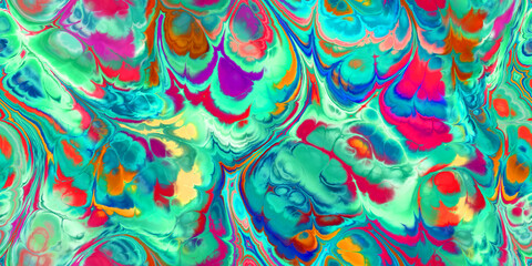 colorful melt and marble seamless tile - predominately green