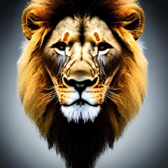 Naklejka premium Illustrated Portrait of a Lion