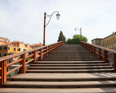 Bridge made of Wood called PONTE ACCADEMIA which means bridge of the Academy in Venice in Italy