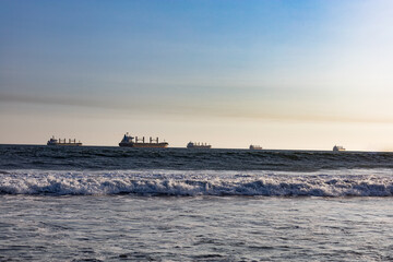 ships approaching Puerto Quetzal in Guatemala