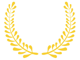 golden laurel wreath white background, leaves, award
