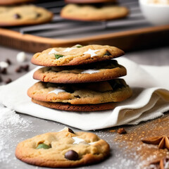 winter chocolate chip cookies in a cozy setting