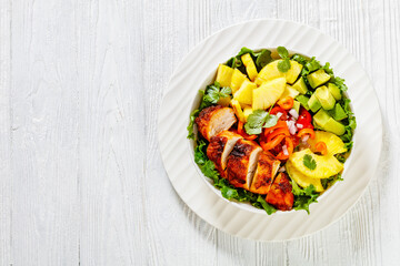 roast chicken breast with pineapple and veggies