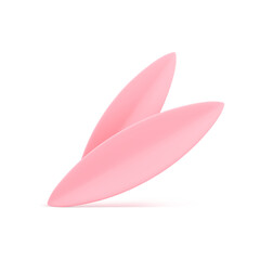 Pink leaves two natural organic ecology plant elegant decor element 3d icon realistic vector