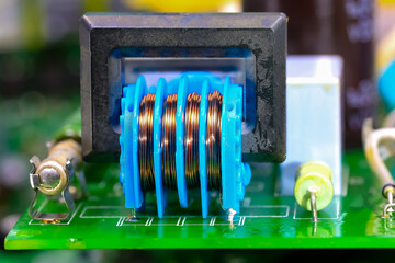 transformer with copper winding of an electronic circuit of an electrical equipment