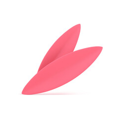Pink leaves two natural organic ecology plant elegant decor element 3d icon realistic vector illustration. Leaf foliage bio botanical decoration flora design spring summer tree garden environment
