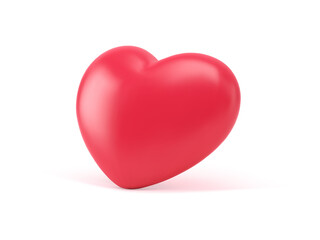 Heart red 3d icon love holiday passion Valentine's Day honeymoon romantic realistic vector illustration