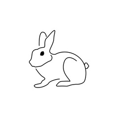 Rabbit vector line art, pets line vector illustration.
