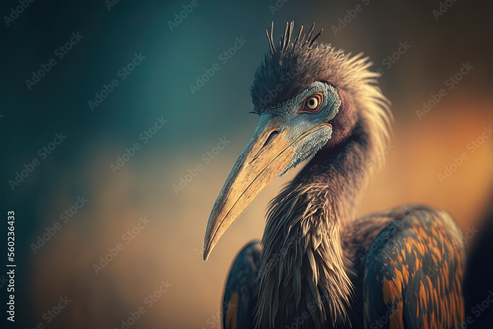 Aufkleber a close up of a bird with a blurry background and a blurry background behind it, with a bird with a 