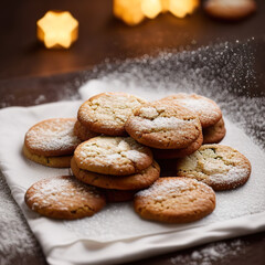 Fototapeta na wymiar winter chocolate chip cookies in a cozy setting