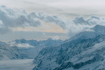 snow covered mountains