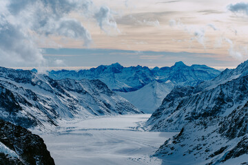 snow covered mountains