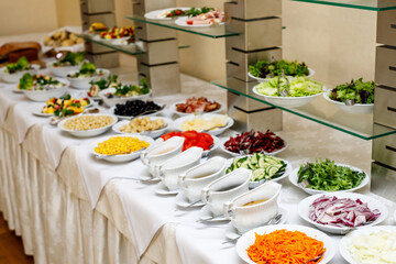 Snacks and canapes on event catering.