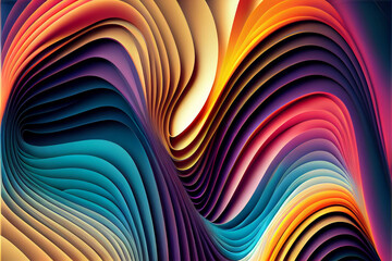 abstract color 3D paper art illustration poster