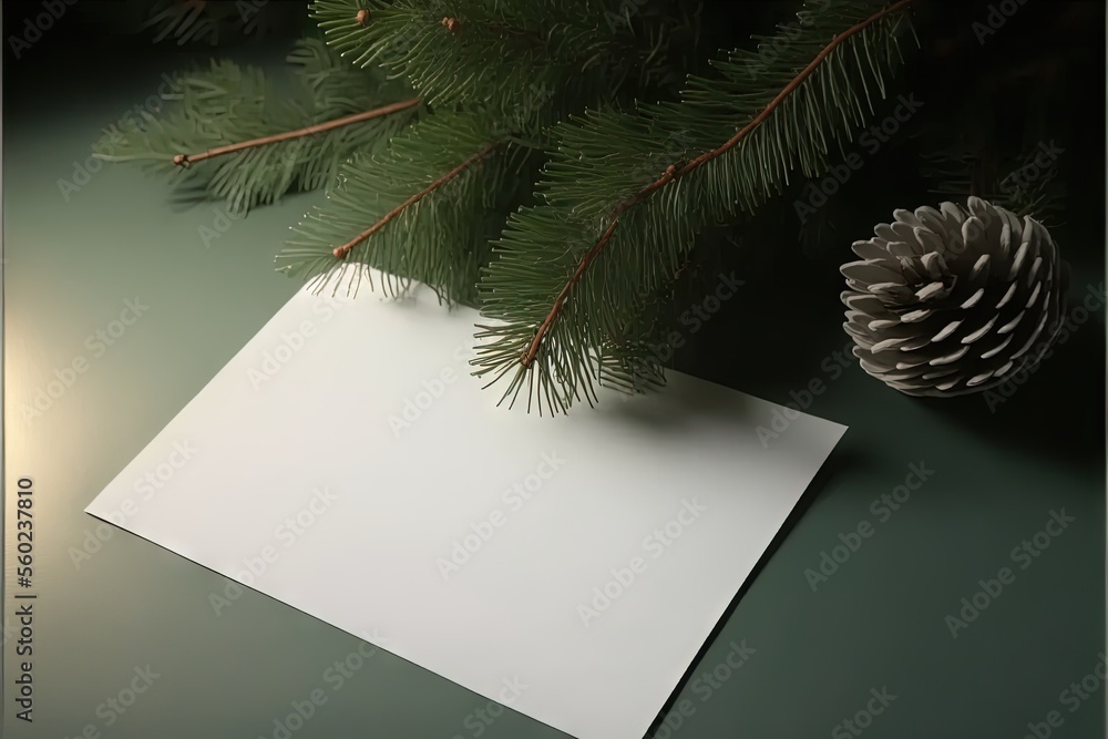 Poster a pine cone and a piece of paper on a table with a pine cone on top of it and a pine cone on the tab