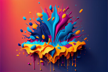 splash 3d poster modern background. Liquid forms