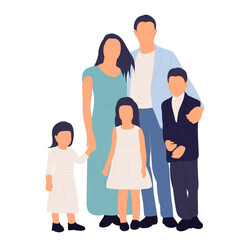 family in flat style, isolated
