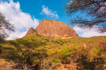 Scenic view of mountains at Ndoto Mountains Range in Ngurunit, Marsabit County, Kenya