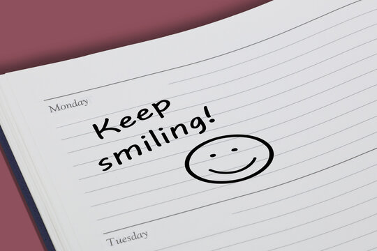 Keep smiling open diary reminder memory message
