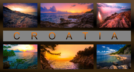 amazing summer collage in Croatia, Europe...exclusive - this image is sold only on adobe stock