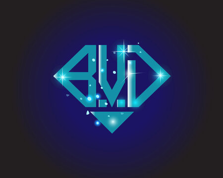 BVD Logo letter monogram with diamond shape design template.
