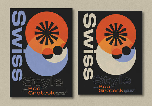 Swiss Style Design Cover Layout with Grotesk Typeface