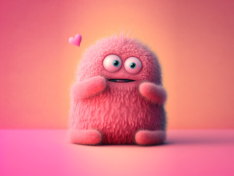 Cute valentine love monster