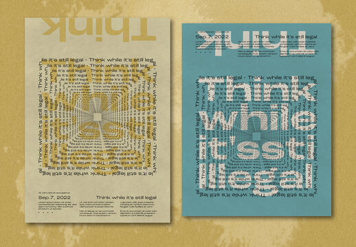 Creative Typographic Design Poster Layout with Blended Text