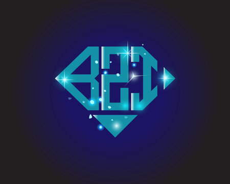 BZI Logo letter monogram with diamond shape design template.
