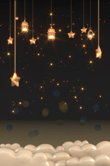Ramadan Kareem Greeting Background Islamic 3d illustration design