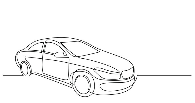 continuous line drawing of luxury elegant car - PNG image with transparent background