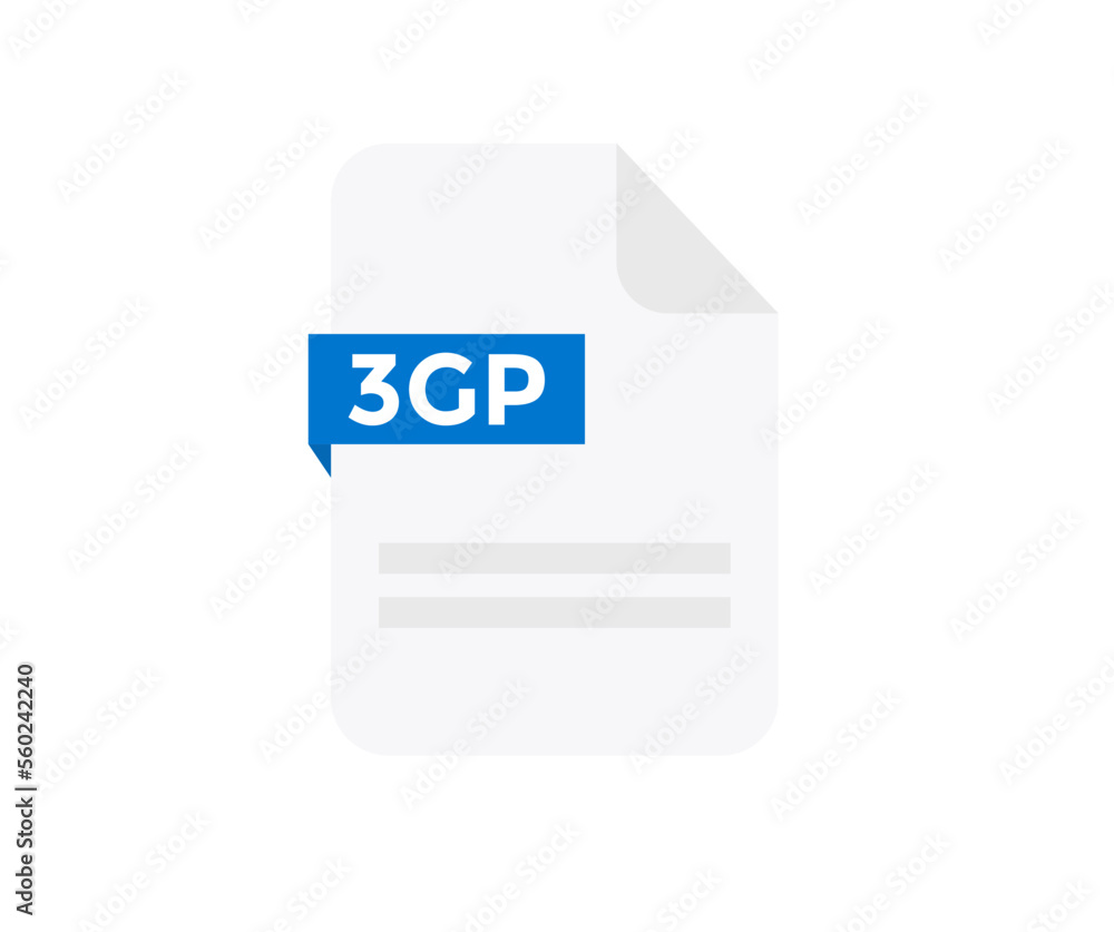 Poster file format 3gp logo design. document file icon. element for applications, web sites & data services