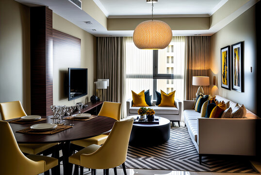 Luxury hotel apartment. Generative AI