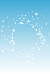 Silver Snowfall Vector Blue Background. Holiday
