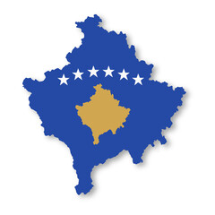 Kosovo Map White Background With